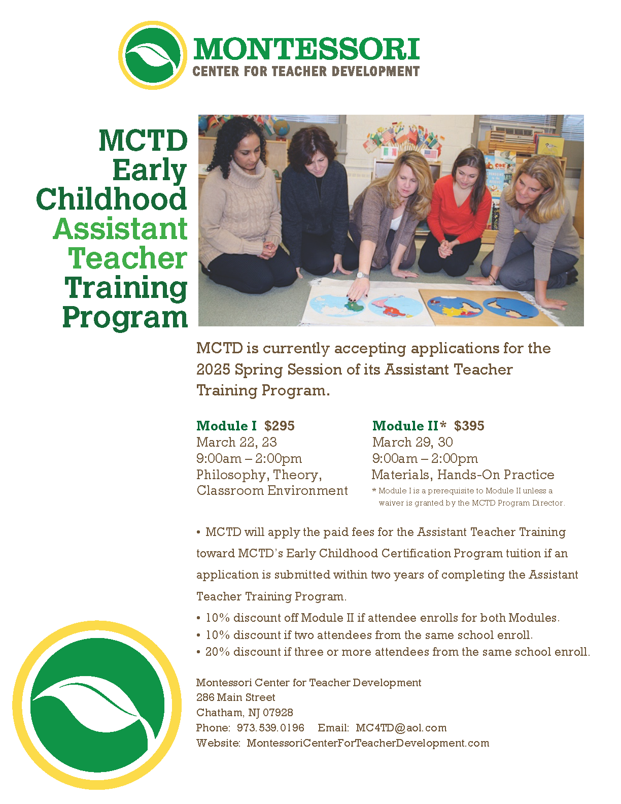 Assistant teacher training flyer